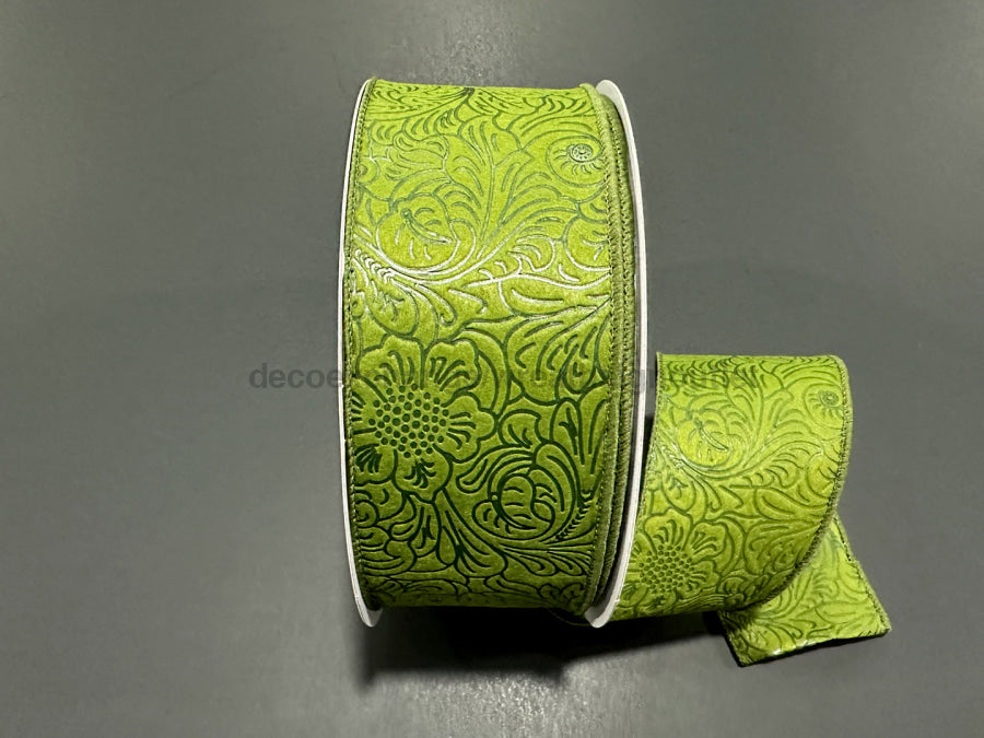 Moss Flower Embossed 2.5’X50Y 984240 - 08C Ribbon