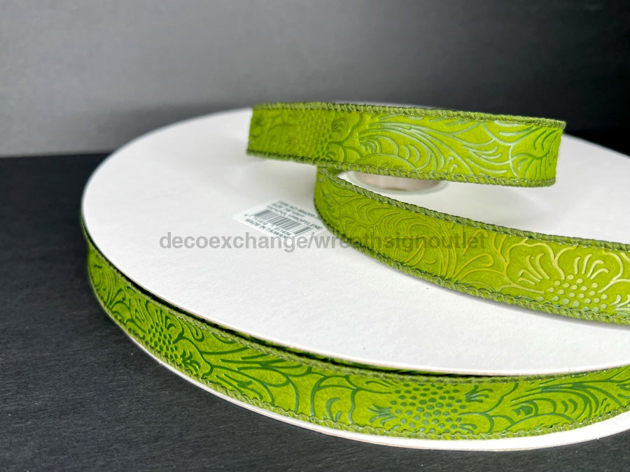 Moss Flower Embossed 7/8’X50Y 984205 - 08C Ribbon