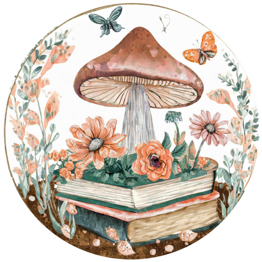 Mushroom Sign Books Decoe-5197 10’ Metal Round