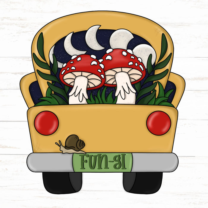 Mushroom Truck Wood Sign Cr-W-129-Dh 22 Door Hanger