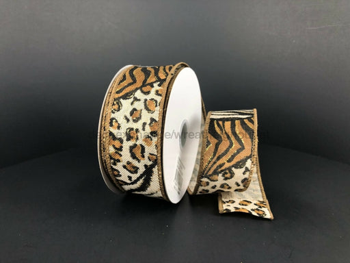 Nat Lin/Brw-Gld Animal Print Mania, 1.5"X10Y 61221-09-35 - DecoExchange®