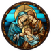 Nativity Sign 3D Religious Decoe-4810 10 Metal Round
