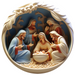 Nativity Sign 3D Religious Decoe-4812 10 Metal Round