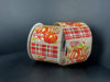 Natural Linen/Burgundy-Orange Pumpkin/Fall Stripes 2.5’’X10Y 65526-40-10 Ribbon