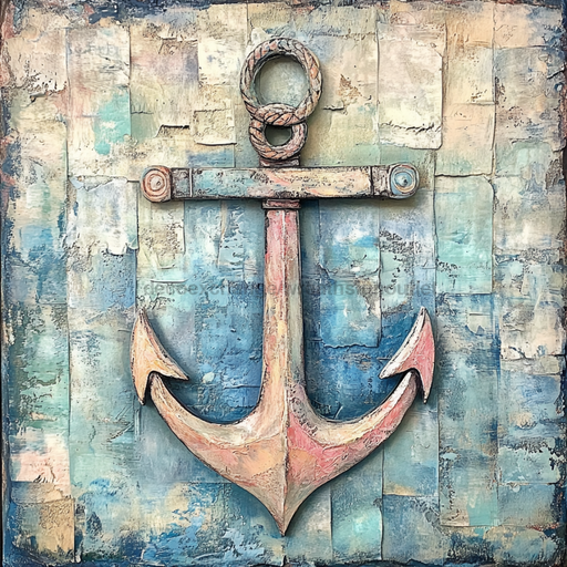 Nautical Sign, Anchor Sign, DCO-02606, Sign For Wreath, 10x10" Metal Sign