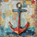 Nautical Sign, Anchor Sign, DCO-02607, Sign For Wreath, 10x10" Metal Sign