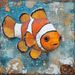 Nautical Sign, Clownfish Sign, DCO-02534, Sign For Wreath, 10x10" Metal Sign