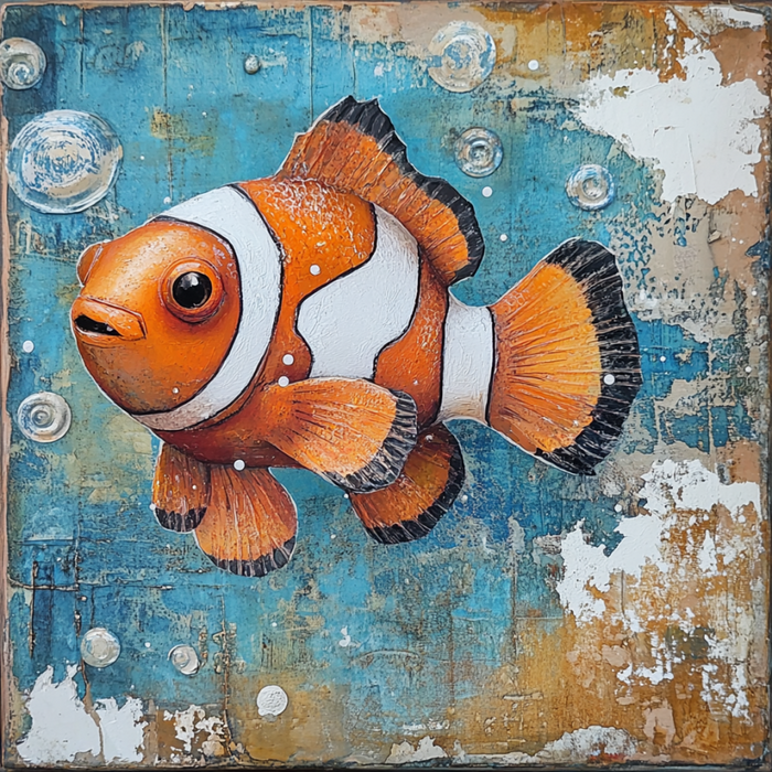 Nautical Sign, Clownfish Sign, DCO-02537, Sign For Wreath, 10x10" Metal Sign