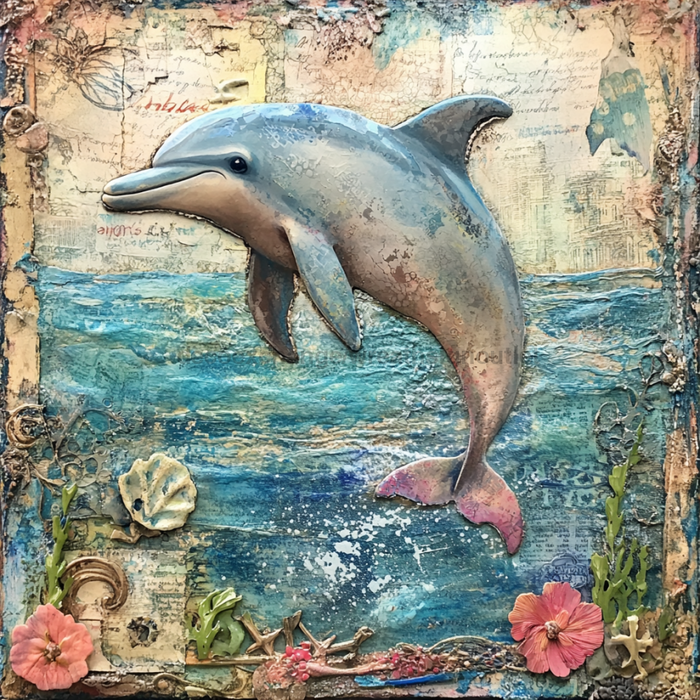 Nautical Sign, Dolphin Sign, DCO-02543, Sign For Wreath, 10x10" Metal Sign