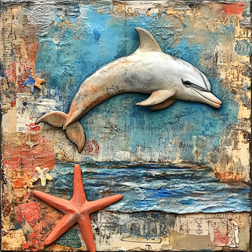 Nautical Sign, Dolphin Sign, DCO-02557, Sign For Wreath, 10x10" Metal Sign