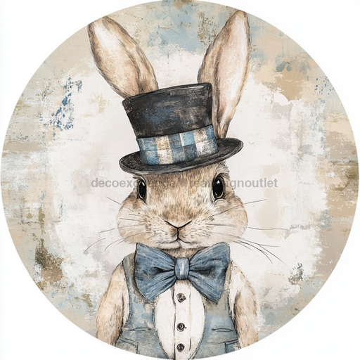 Nautical Sign, Easter, Bunny Sign, DCO-02615, Sign For Wreath, 10" Metal Sign