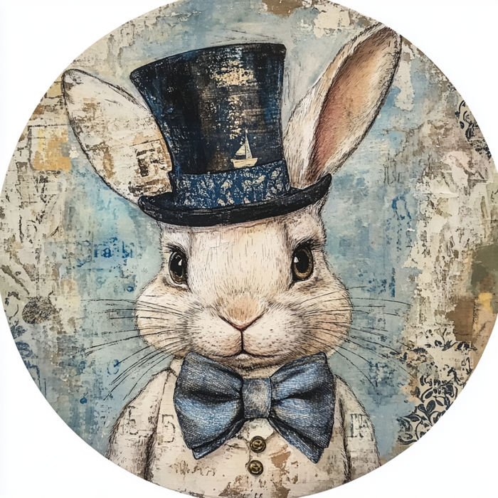 Nautical Sign, Easter, Bunny Sign, DCO-02618, Sign For Wreath, 10" Metal Sign