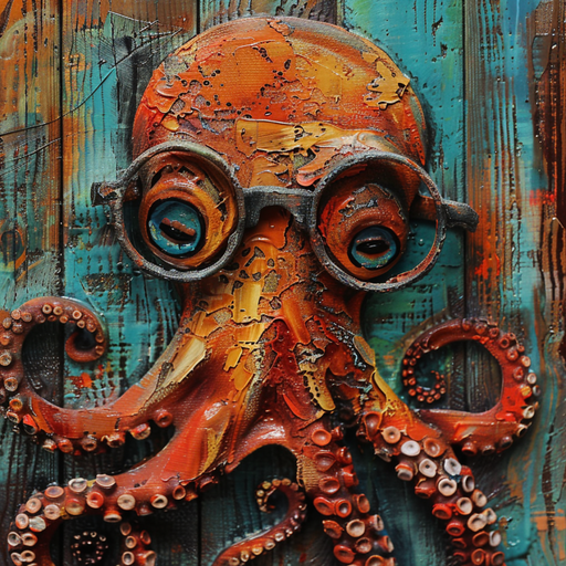 Nautical Sign, Octopus Sign, DCO-02623, Sign For Wreath, 10x10" Metal Sign