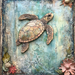 Nautical Sign, Sea Turtle Sign, DCO-02563, Sign For Wreath, 10x10" Metal Sign