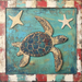 Nautical Sign, Sea Turtle Sign, DCO-02569, Sign For Wreath, 10x10" Metal Sign