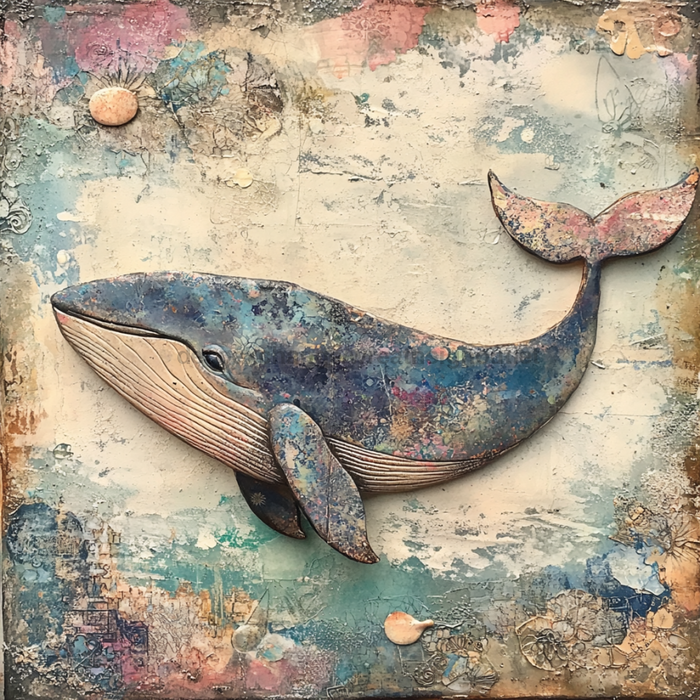 Nautical Sign, Whale Sign, DCO-02594, Sign For Wreath, 10x10" Metal Sign