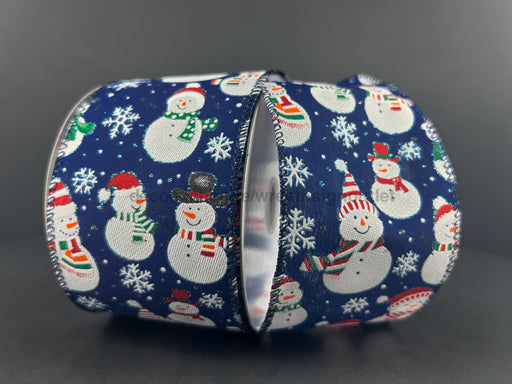 Navy Stn/Grn-Rd-Org Snowmen 2.5’’X10Y 71444-40-27 Ribbon