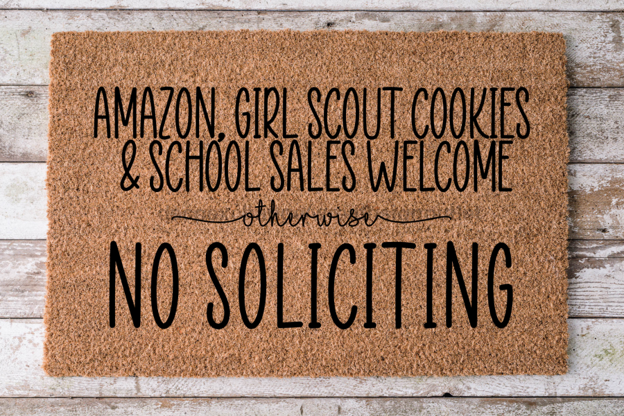 No Soliciting - Funny Door Mat - 30x18" Coir Door Mat - DECOE-CM-046 - DecoExchange