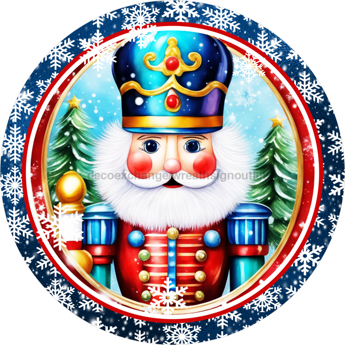 Nutcracker Sign Christmas Decoe-4814 10 Metal Round