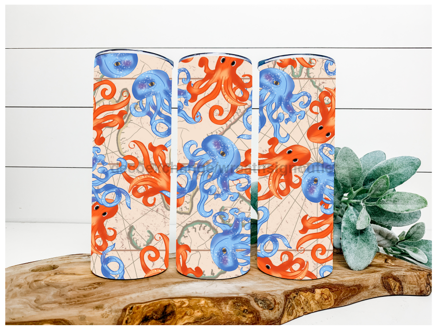 Octopus 20 oz Skinny Tumbler DECOETUMBLER-068 - DecoExchange