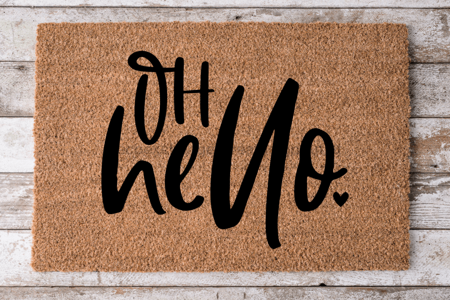 Oh Hello - Door Mat - 30x18" Coir Door Mat - DECOE-CM-017 - DecoExchange