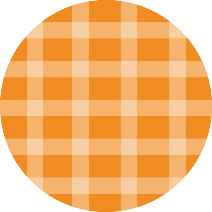 Orange Plaid Flower Center, DECOE-FC-0031, 6" metal Flower Center - DecoExchange®