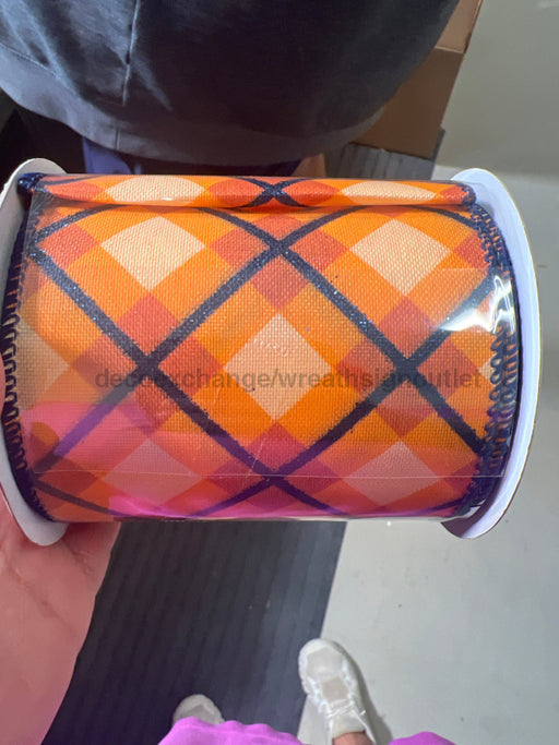 Org-Rust-Navy Glt Georgina Pld 4’’X10Y 61501-04-27 Ribbon