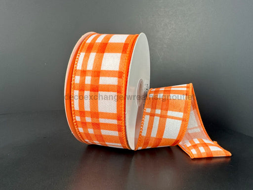 Orange Watercolor Tuttola Plaid 1.5’’X10Y 41546-09-19 Ribbon