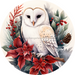 Owl Sign Winter Decoe-4685 For Wreath 10 Round Metal