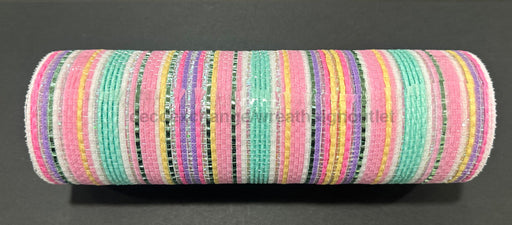 Pastel Spring Striation Mesh 10’’X10Y Xb251510-03 Ribbon