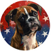 Patriotic Boxer, MB-00009, Sign For Wreath, 10" Metal Sign