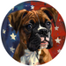 Patriotic Boxer, MB-00010, Sign For Wreath, 10" Metal Sign