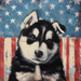 Patriotic Dog Sign, DCO-13352, Sign For Wreath, 10x10" Metal Sign