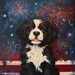 Patriotic Dog Sign, DCO-13358, Sign For Wreath, 10x10" Metal Sign