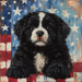Patriotic Dog Sign, DCO-13366, Sign For Wreath, 10x10" Metal Sign