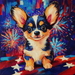 Patriotic Dog Sign, DCO-13383, Sign For Wreath, 10x10" Metal Sign