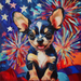 Patriotic Dog Sign, DCO-13385, Sign For Wreath, 10x10" Metal Sign