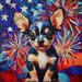 Patriotic Dog Sign, DCO-13394, Sign For Wreath, 10x10" Metal Sign