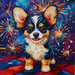 Patriotic Dog Sign, DCO-13398, Sign For Wreath, 10x10" Metal Sign