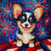 Patriotic Dog Sign, DCO-13401, Sign For Wreath, 10x10" Metal Sign