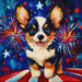 Patriotic Dog Sign, DCO-13402, Sign For Wreath, 10x10" Metal Sign
