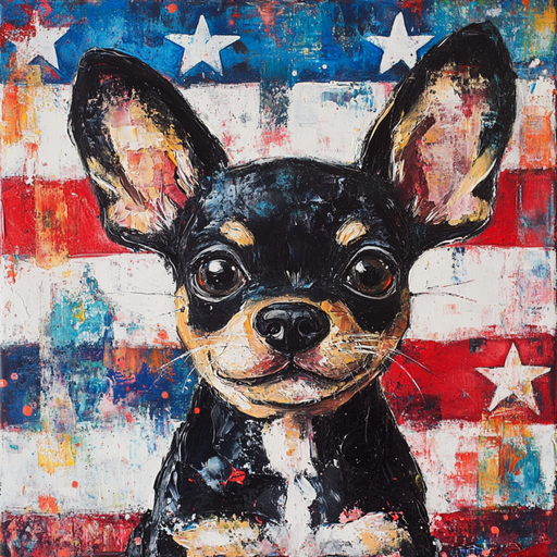 Patriotic Dog Sign, DCO-13404, Sign For Wreath, 10x10" Metal Sign