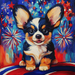 Patriotic Dog Sign, DCO-13405, Sign For Wreath, 10x10" Metal Sign