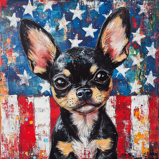 Patriotic Dog Sign, DCO-13407, Sign For Wreath, 10x10" Metal Sign