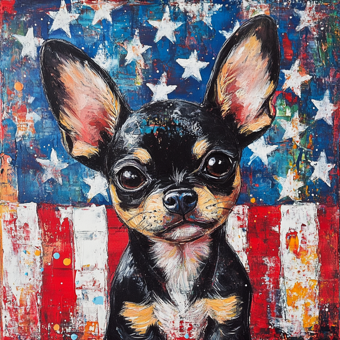 Patriotic Dog Sign, DCO-13407, Sign For Wreath, 10x10" Metal Sign