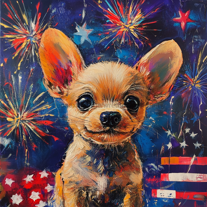 Patriotic Dog Sign, DCO-13408, Sign For Wreath, 10x10" Metal Sign