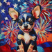 Patriotic Dog Sign, DCO-13409, Sign For Wreath, 10x10" Metal Sign