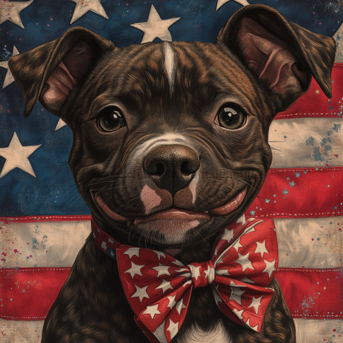 Patriotic Dog Sign, Mask Sign, SHR-00018, Sign For Wreath, 10x10in Metal Sign