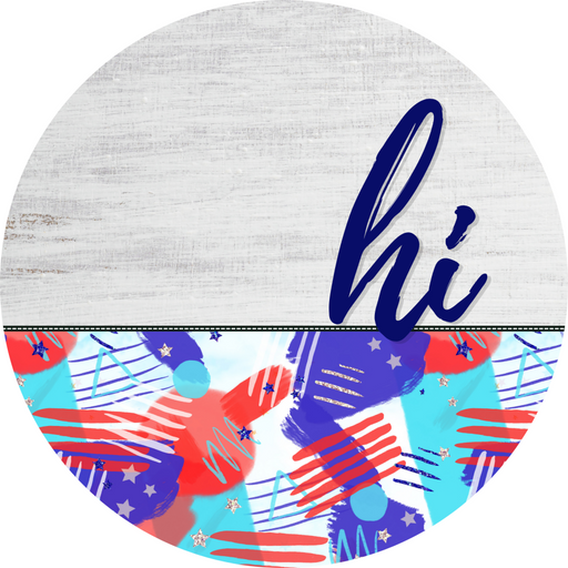 Patriotic Door Hanger Hi Dco - 01441 - Dh 18’ Round Wood