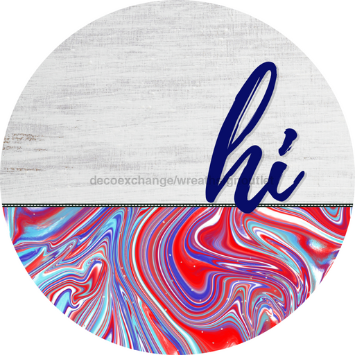 Patriotic Door Hanger Hi Dco - 01442 - Dh 18’ Round Wood
